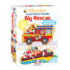 box containing 6 rescue vehicle puzzles