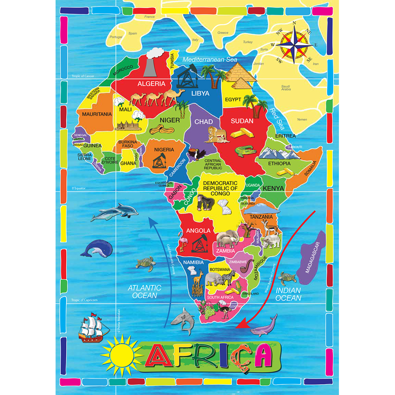 MAPPA AFRICA-Frame/BOARD Puzzle 29cm x 37cm LRS K13-GB 