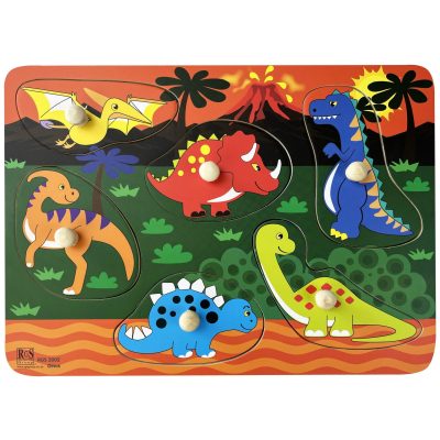 Dinos Peg Puzzle 6pc