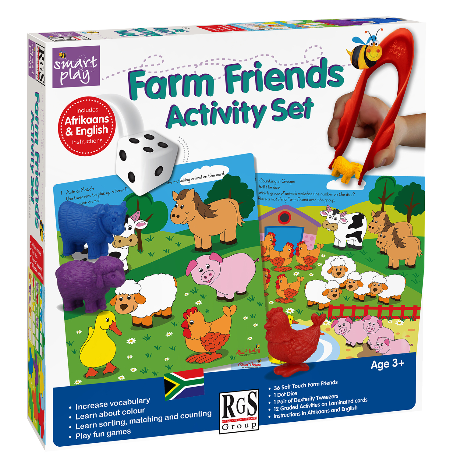 Box design for Farm friends preschool activity set