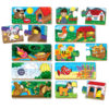 10 wooden 2-piece puzzls depicting various types of homes