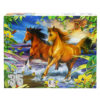 box of puzzle featuring horses running through the surf