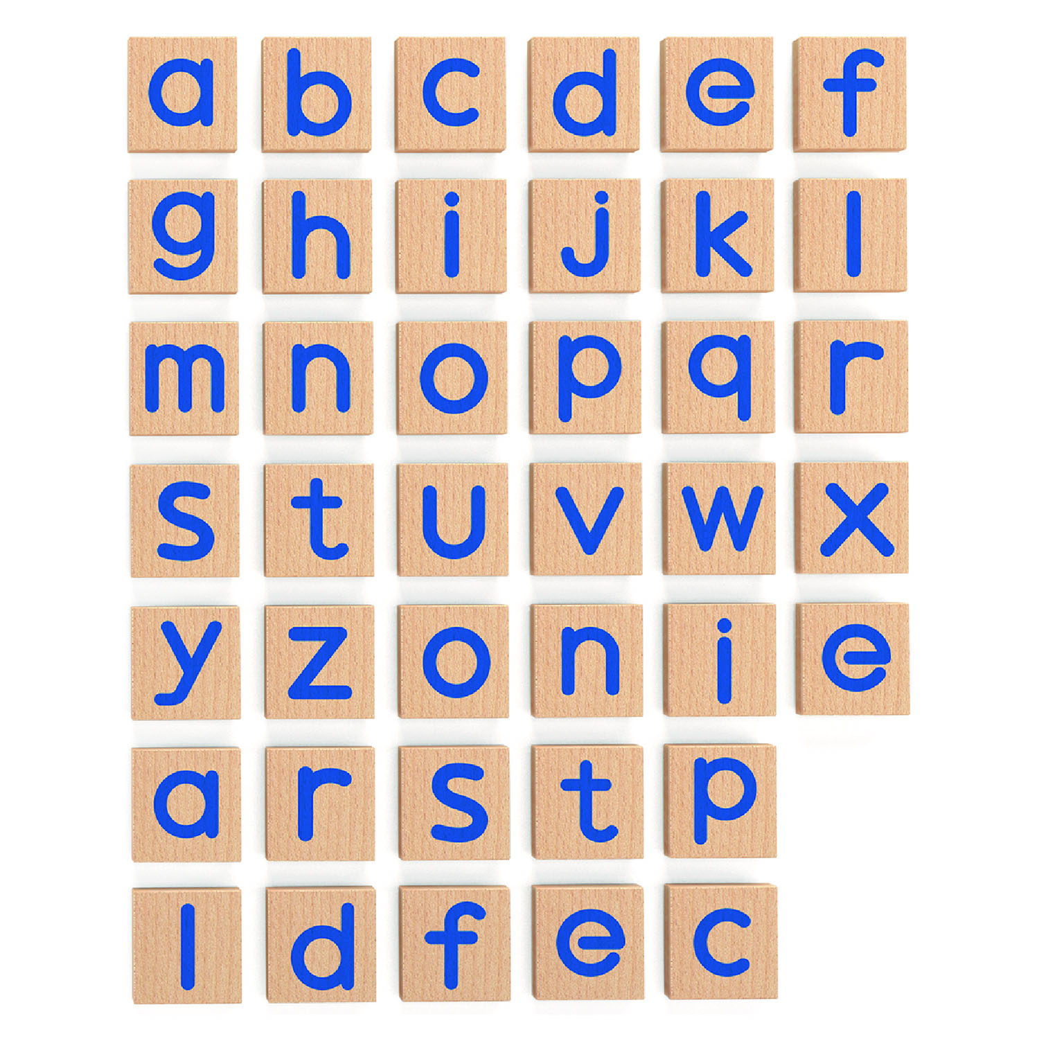 magnetic lowercase letter tiles wooden a-z