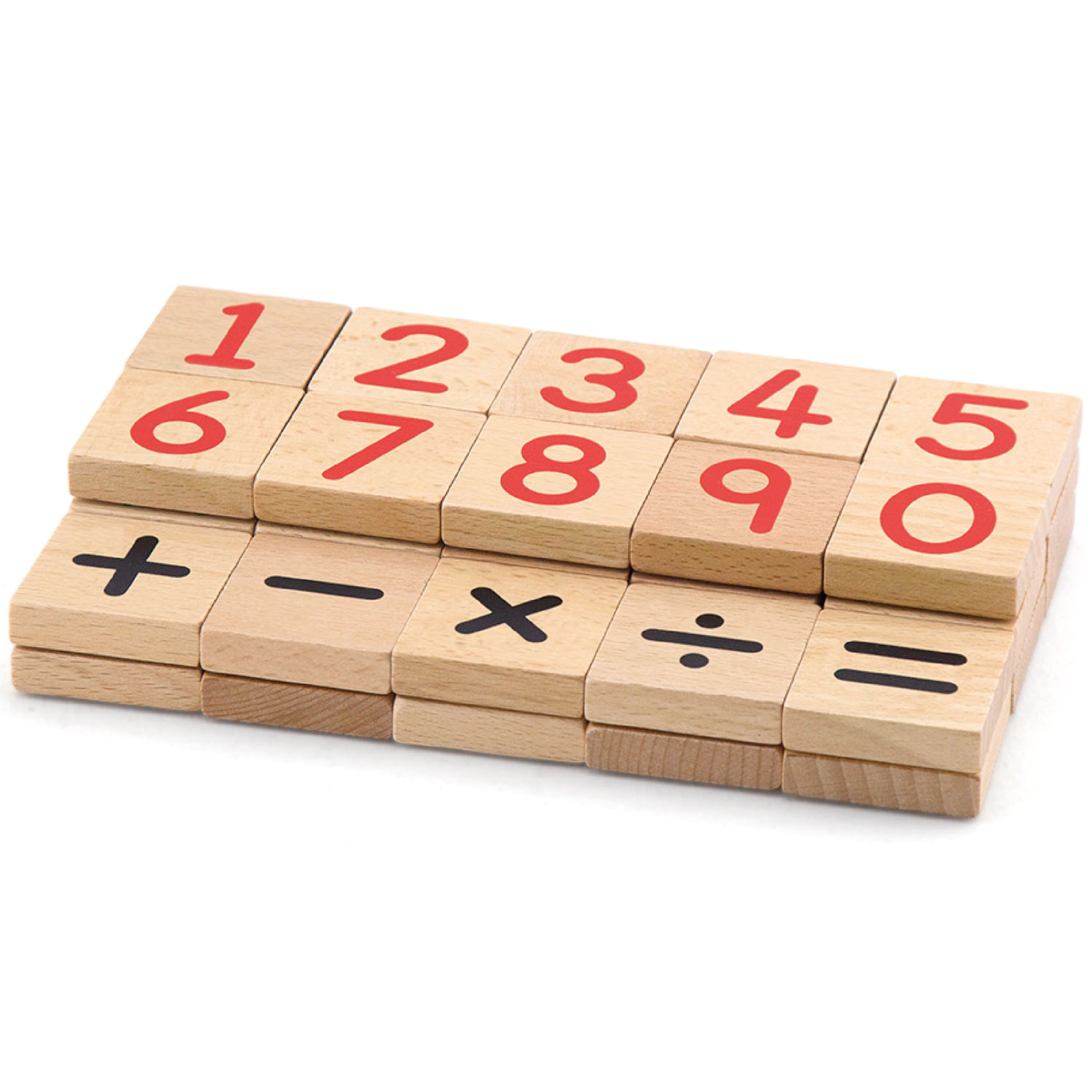 magnetic wooden number tiles set