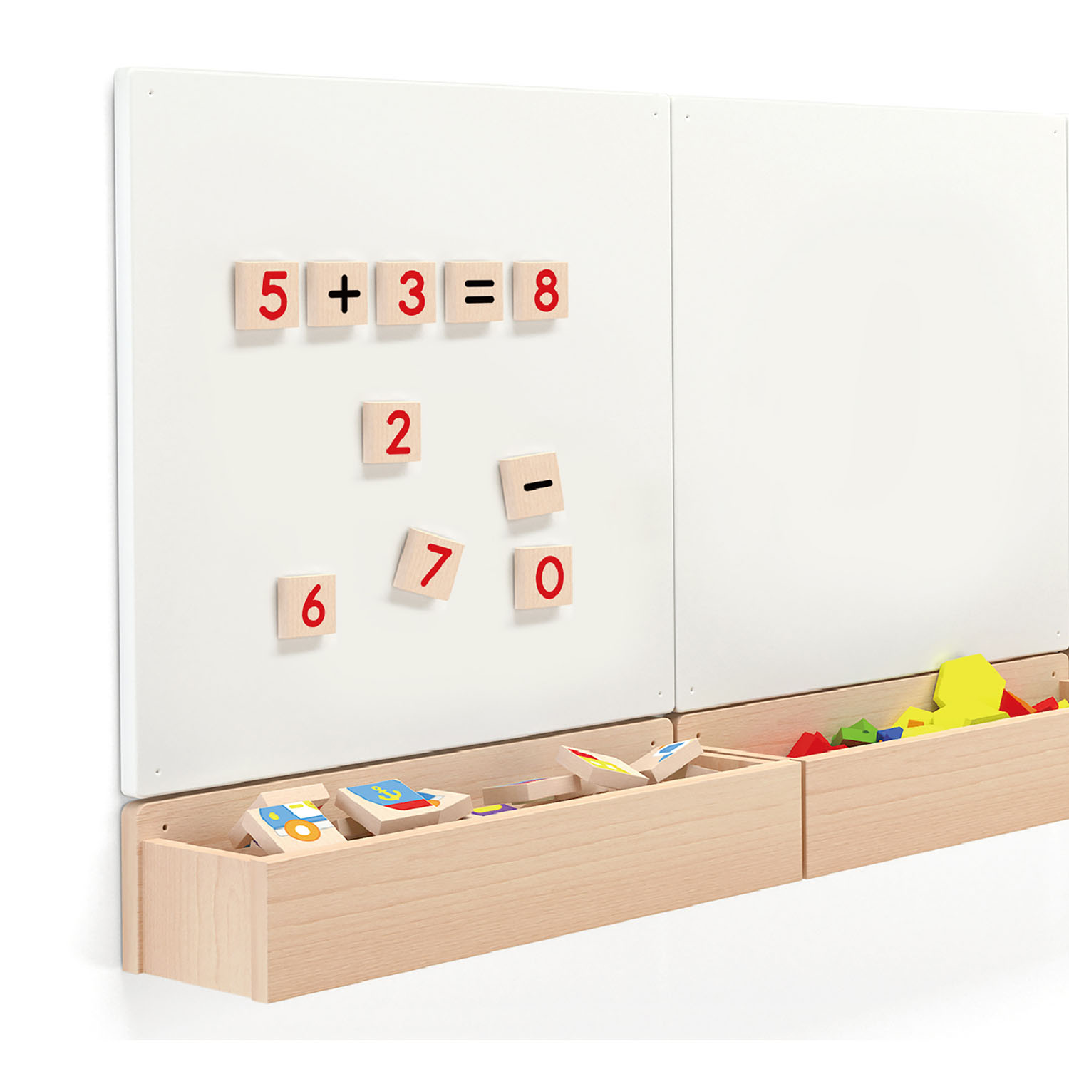 wooden magnetic wooden number tiles and operations signs