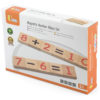 Viga packaging containing wooden magnetic number tiles