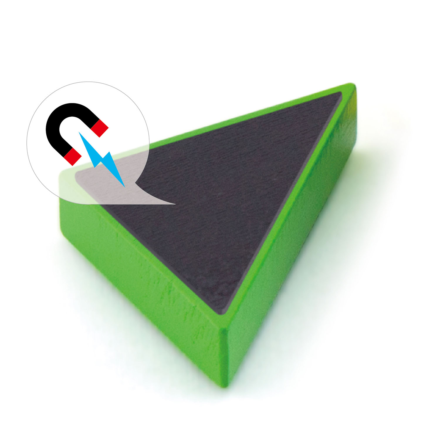 the magnet under the tangram piece
