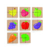 8 variants in the fruit and vegetable magnetic wooden puzzle tiles
