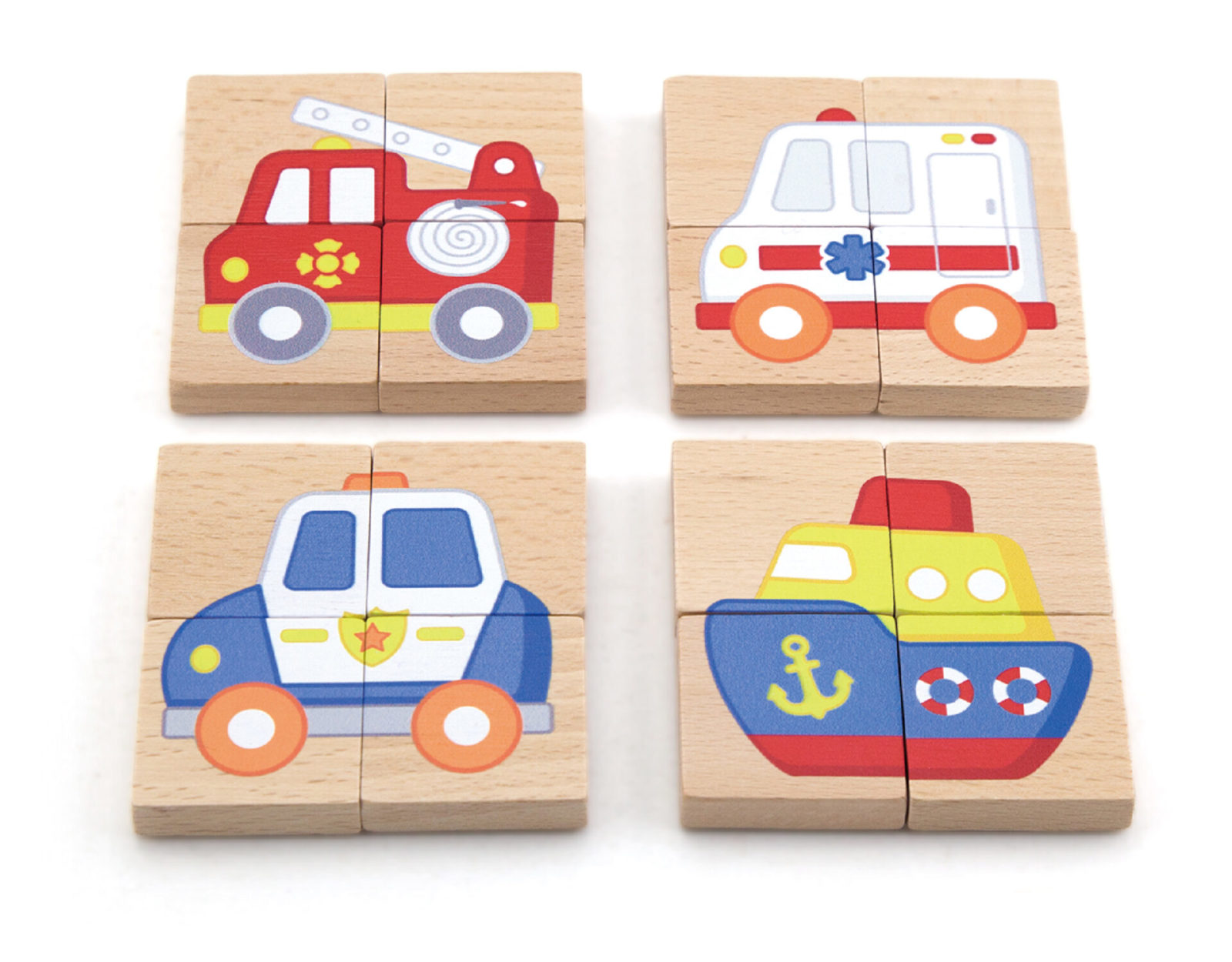 4 varients to transport themed magnetic wooden puzzles