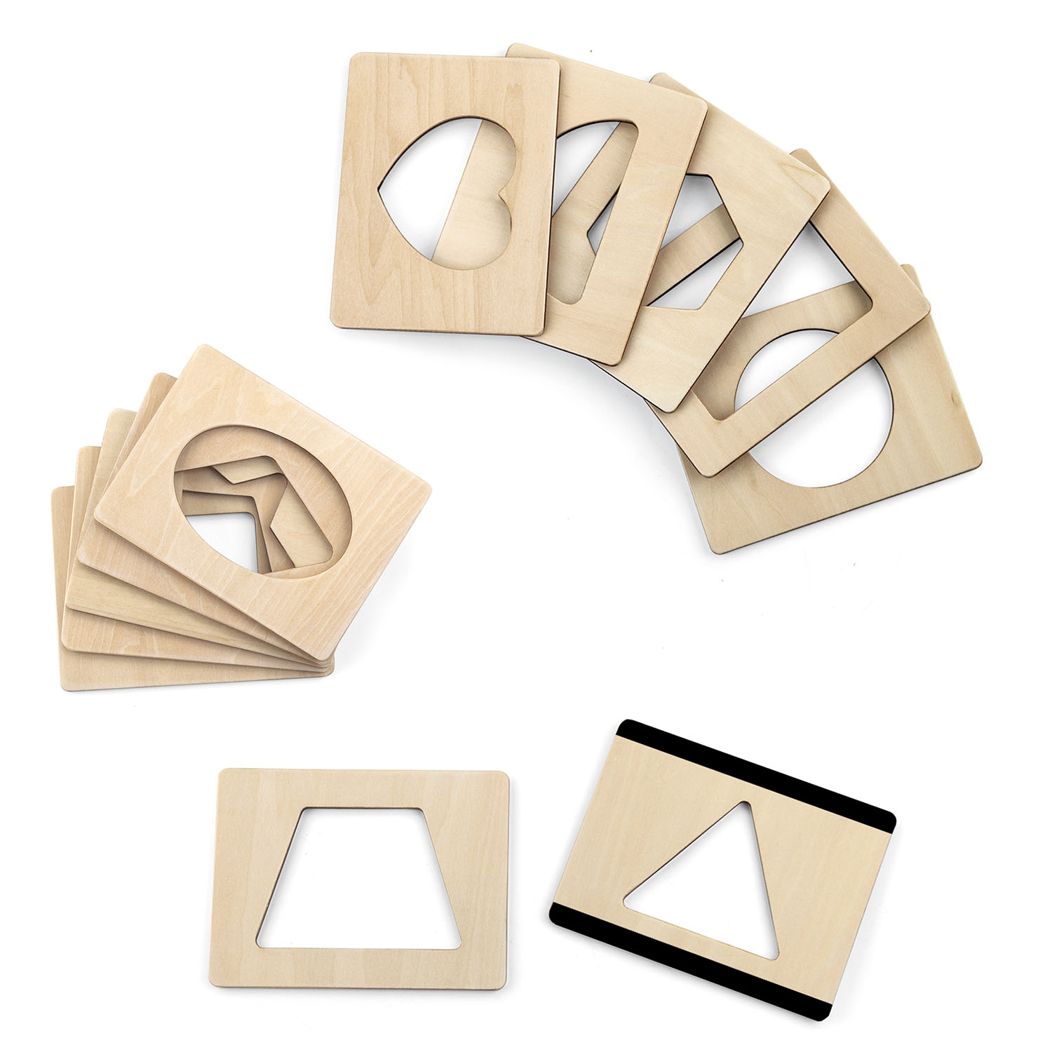 pack of 12 magnetic wooden shape stancils