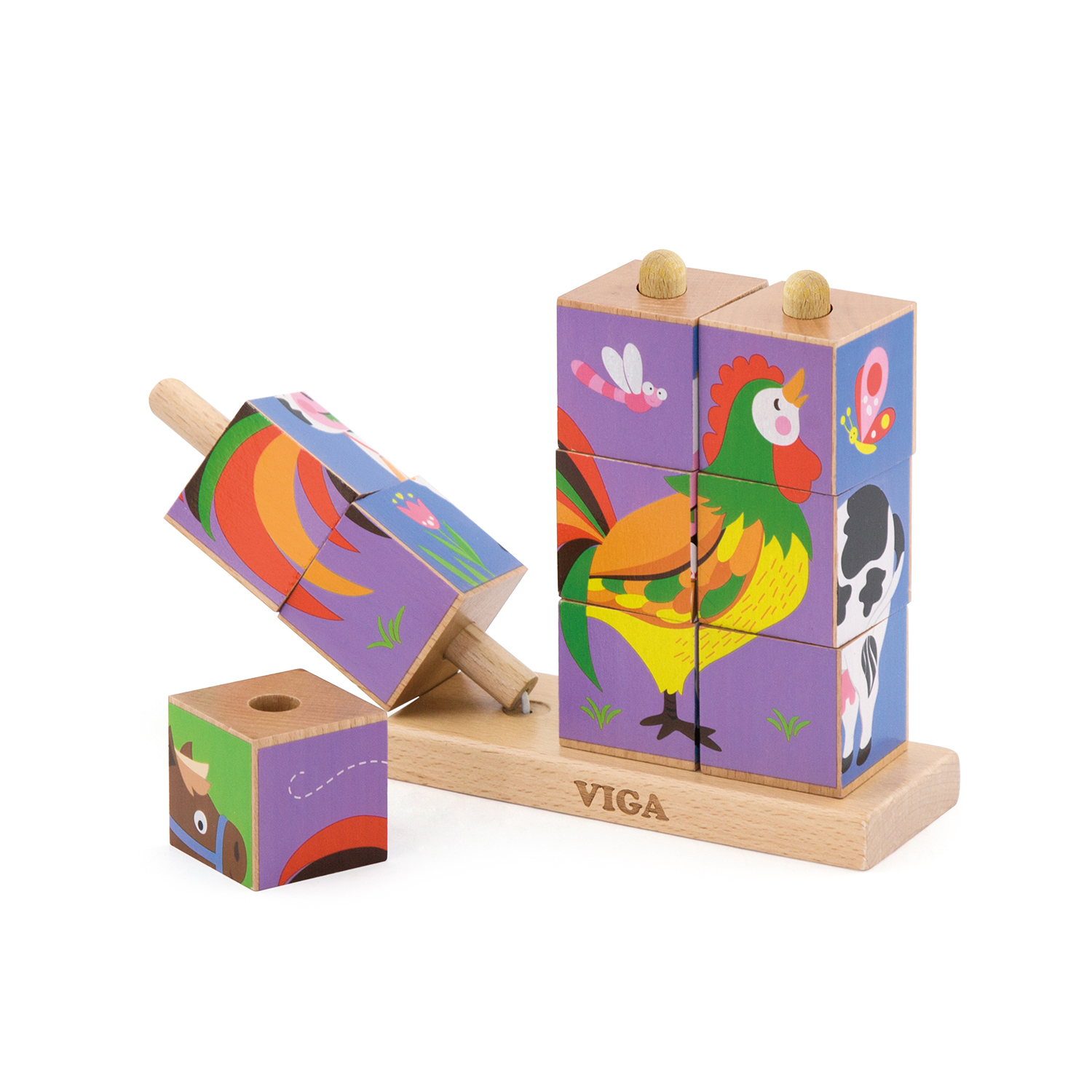 Stacking Cube Puzzle Farm Animals RGS Group
