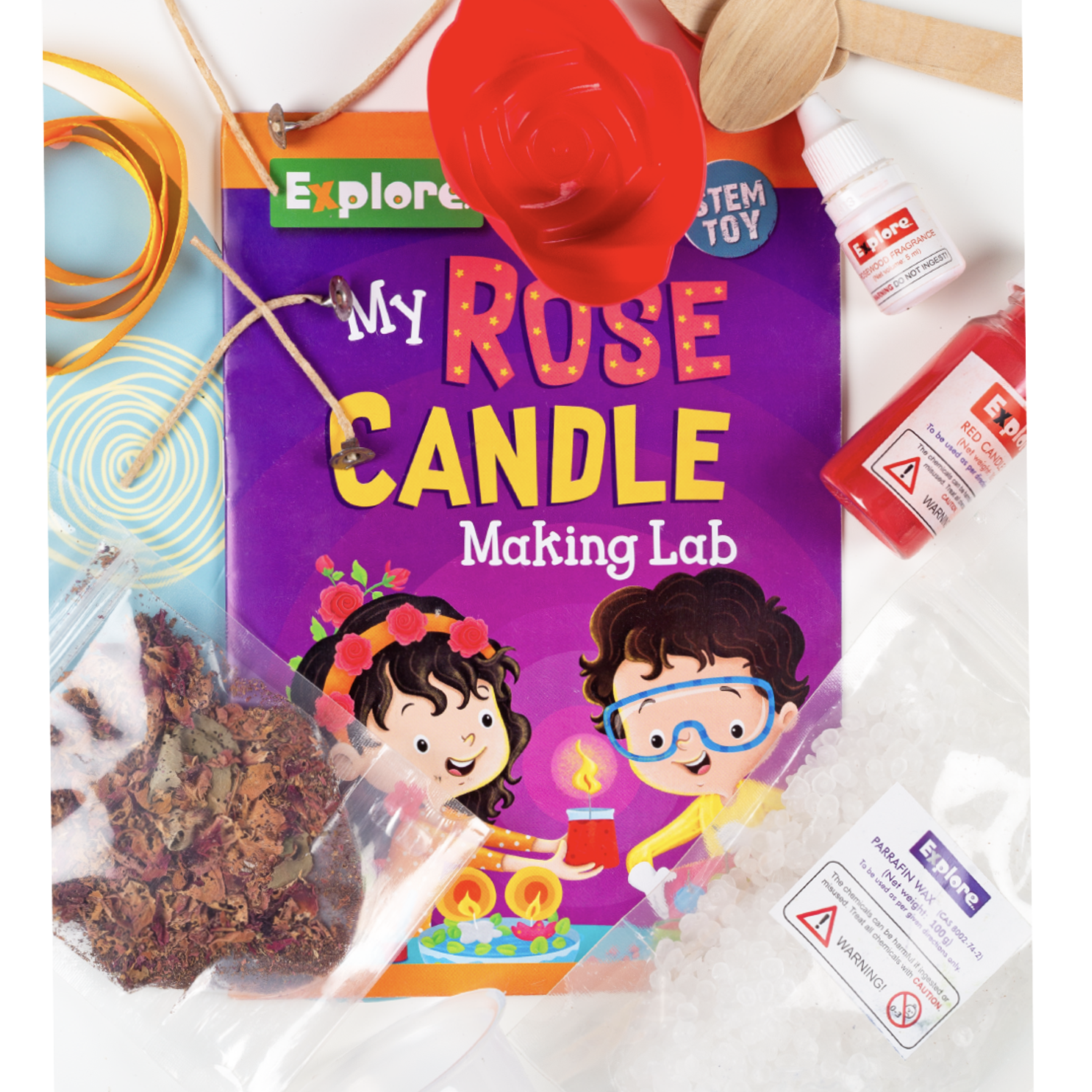 my rose candle making lab STEM kit