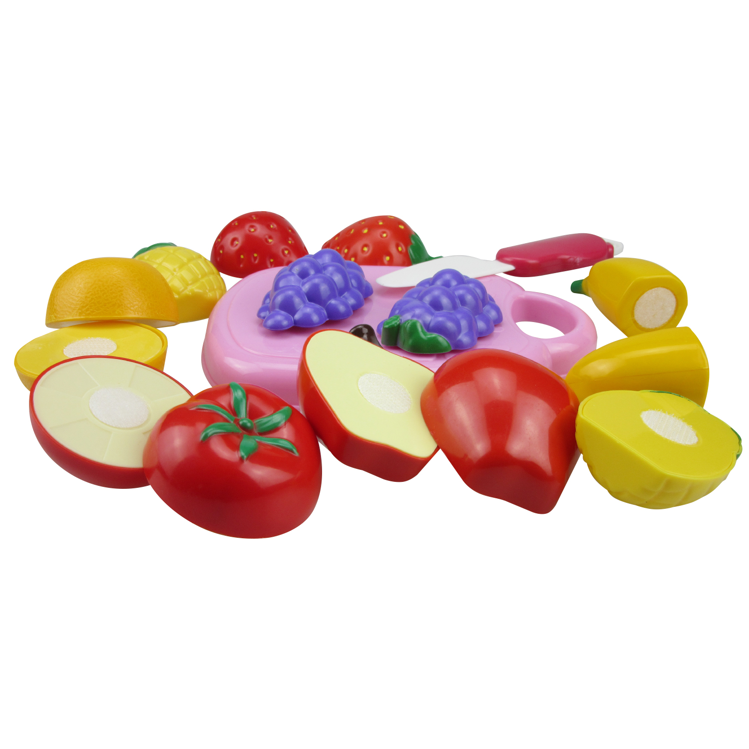 Set of plastic cutting fruit