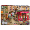 box of 1500pc puzzle show view of Parisian street cafes