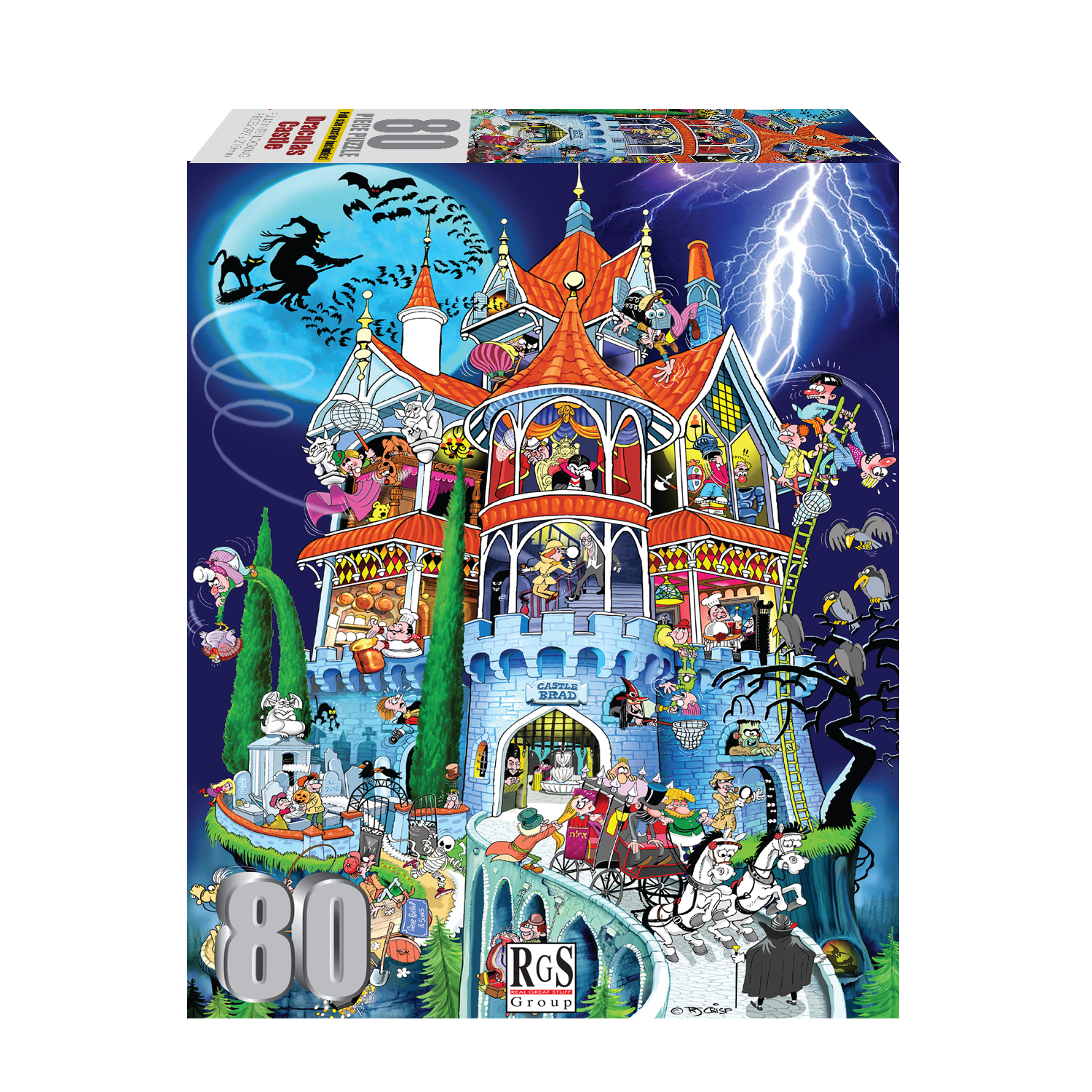 80pc puzzle Draculas castle is haunted and filled with starnge people