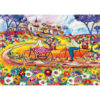 1000pc puzzle Colourful oil paining of cyclists