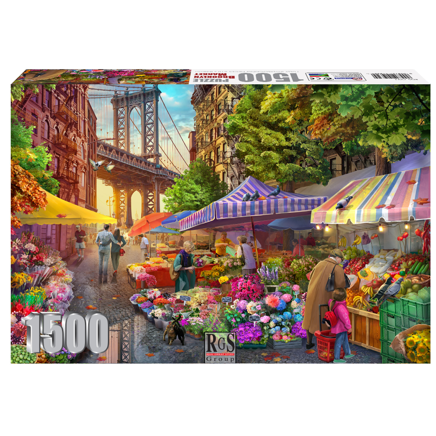 1500pc puzzle of Brooklyn flower market