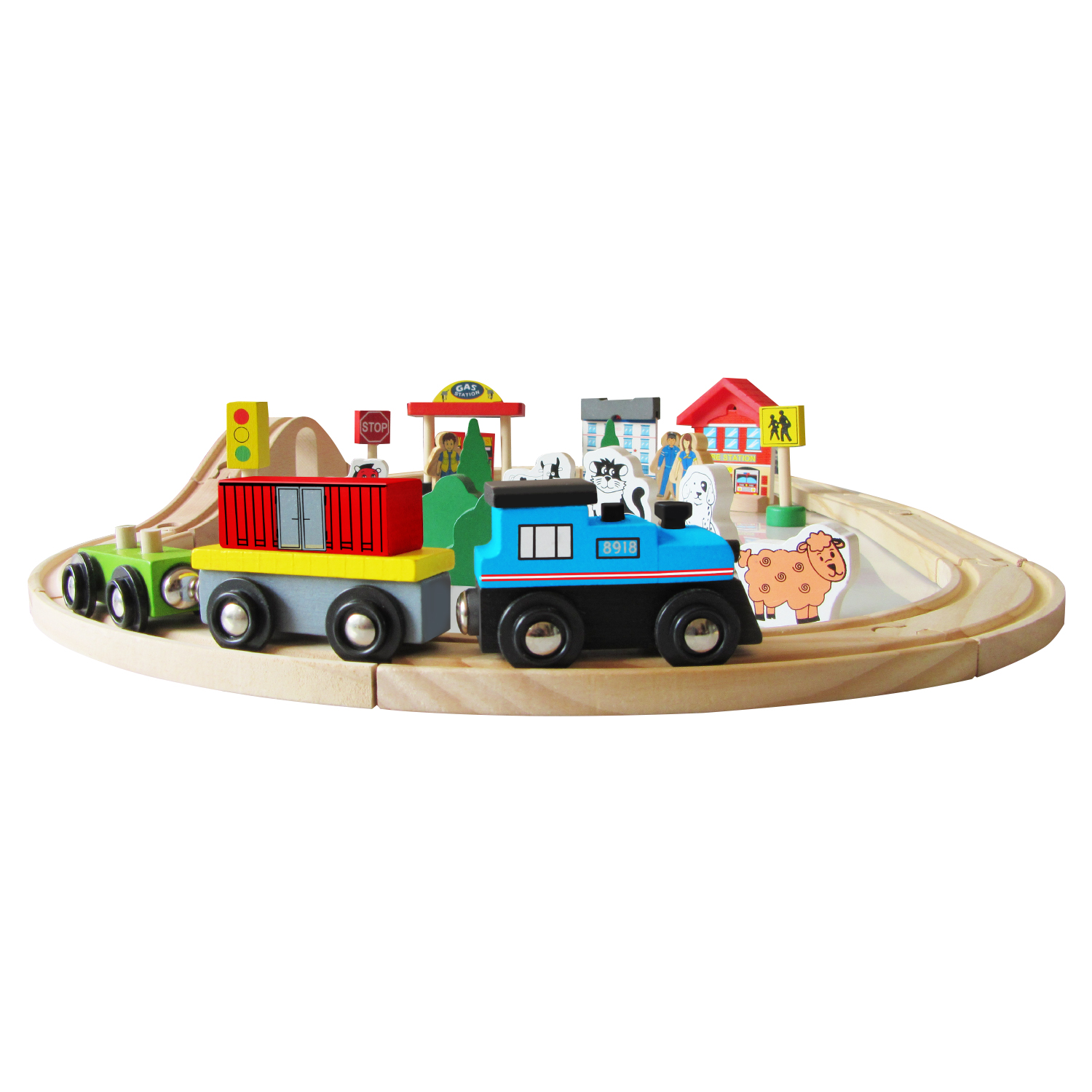 RGS wooden train set with characters and scenery