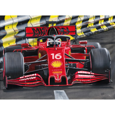 formula one car speeding down the racetrack at Monaco