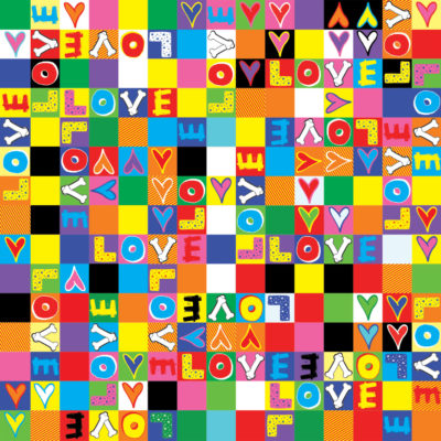 colourful mosaics filled with hearts and love