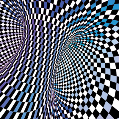 3D spiral with vortex in blue, white and black