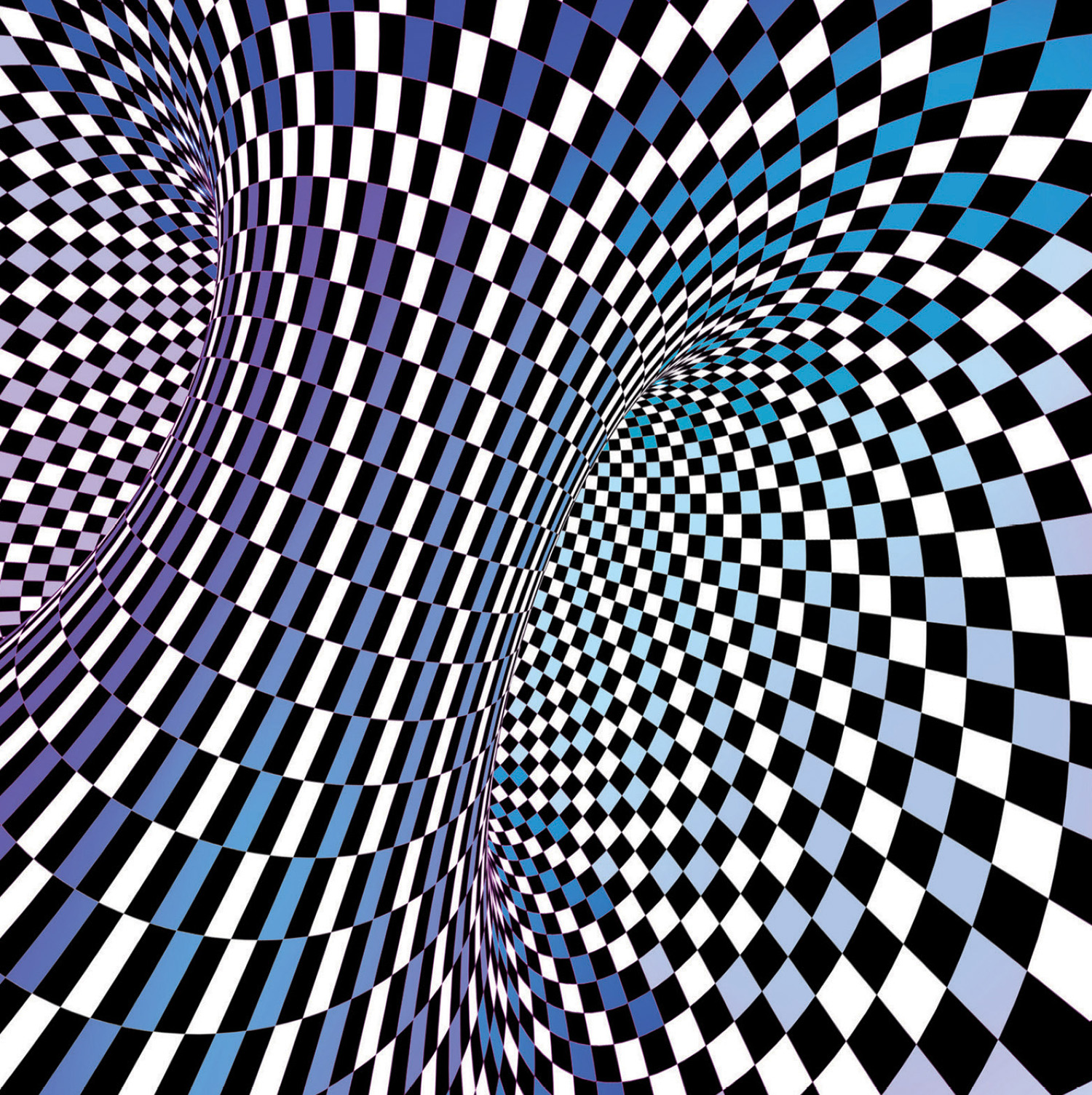 3D spiral with vortex in blue, white and black