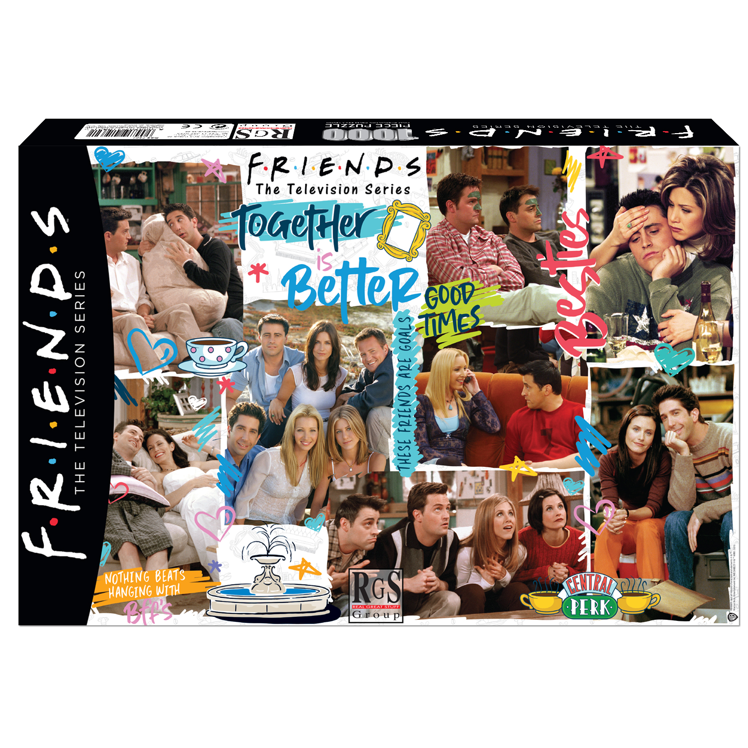 Collage of character images from FRIENDS tv series