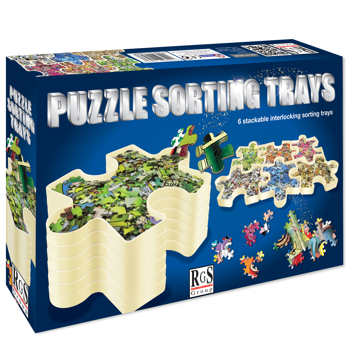 Puzzle sorting trays box