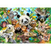 200pc puzzle of many animal buddies grouped together for a selfie