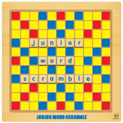 colourful scrabble type board game call junior word scramble