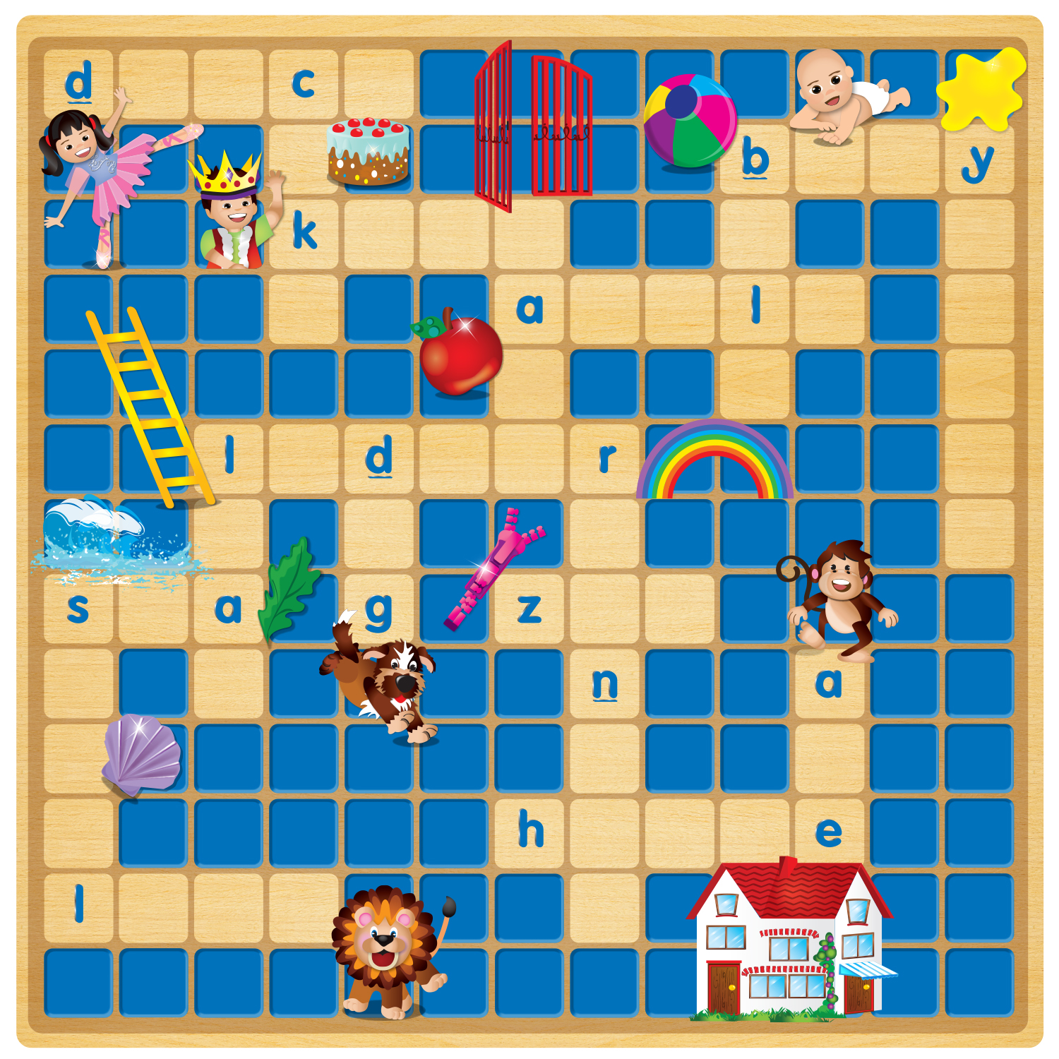 game board for Junior Word Scramble
