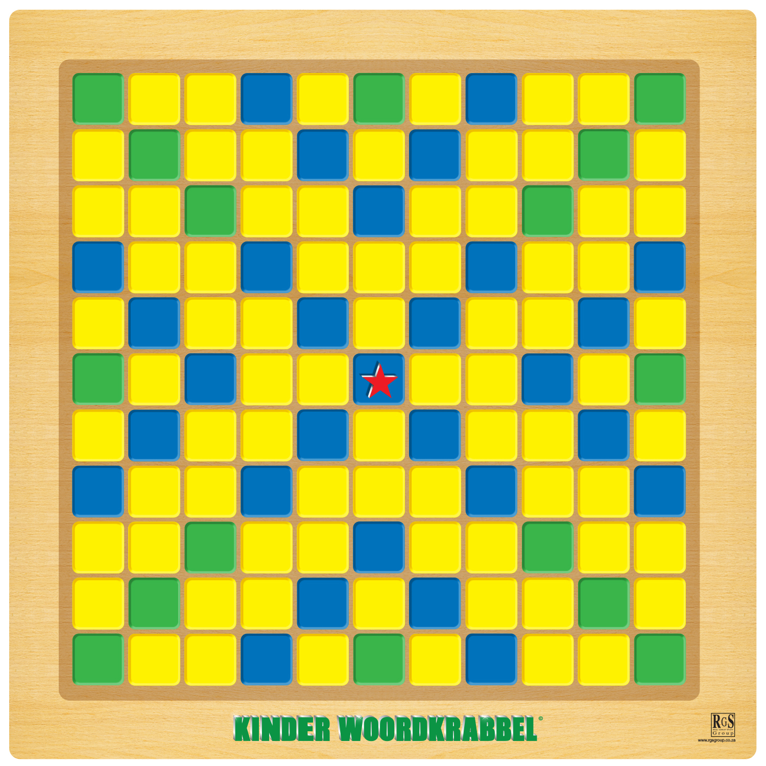 colourful scrabble type board game called Kinder Woordkrabbel