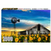 puzzle box of 1500pc puzzle sunflower fields in Clarens with old barn and windmill