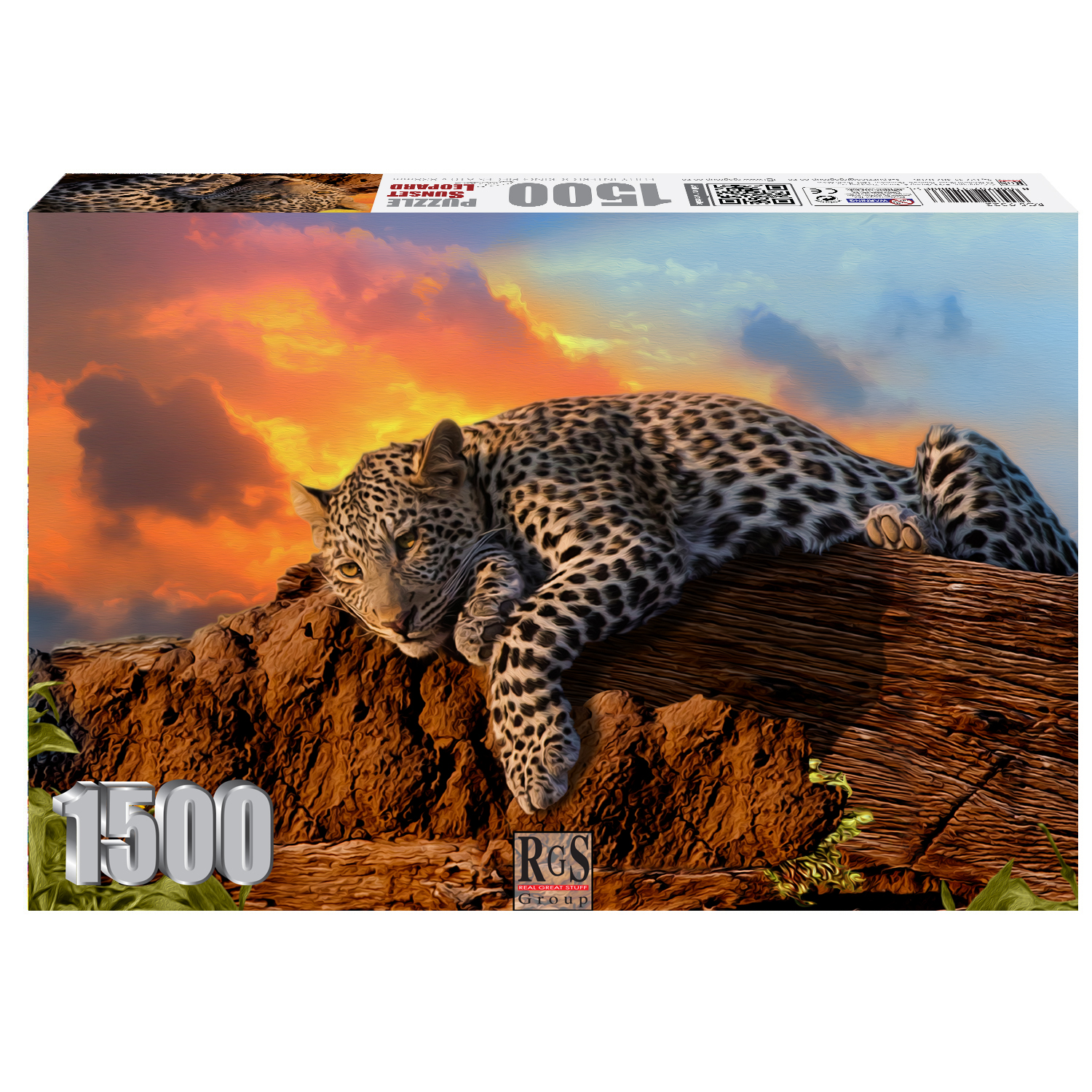 lazy leopard at sunset