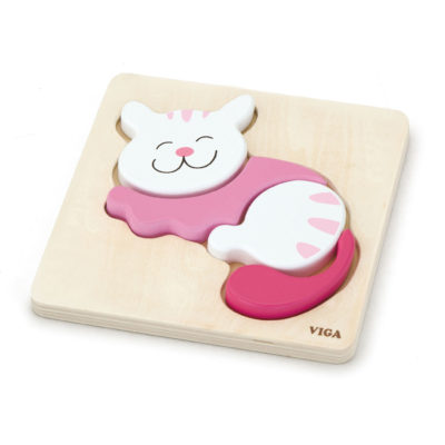 Viga wooden puzzle with 4 piece chunky cat puzzle