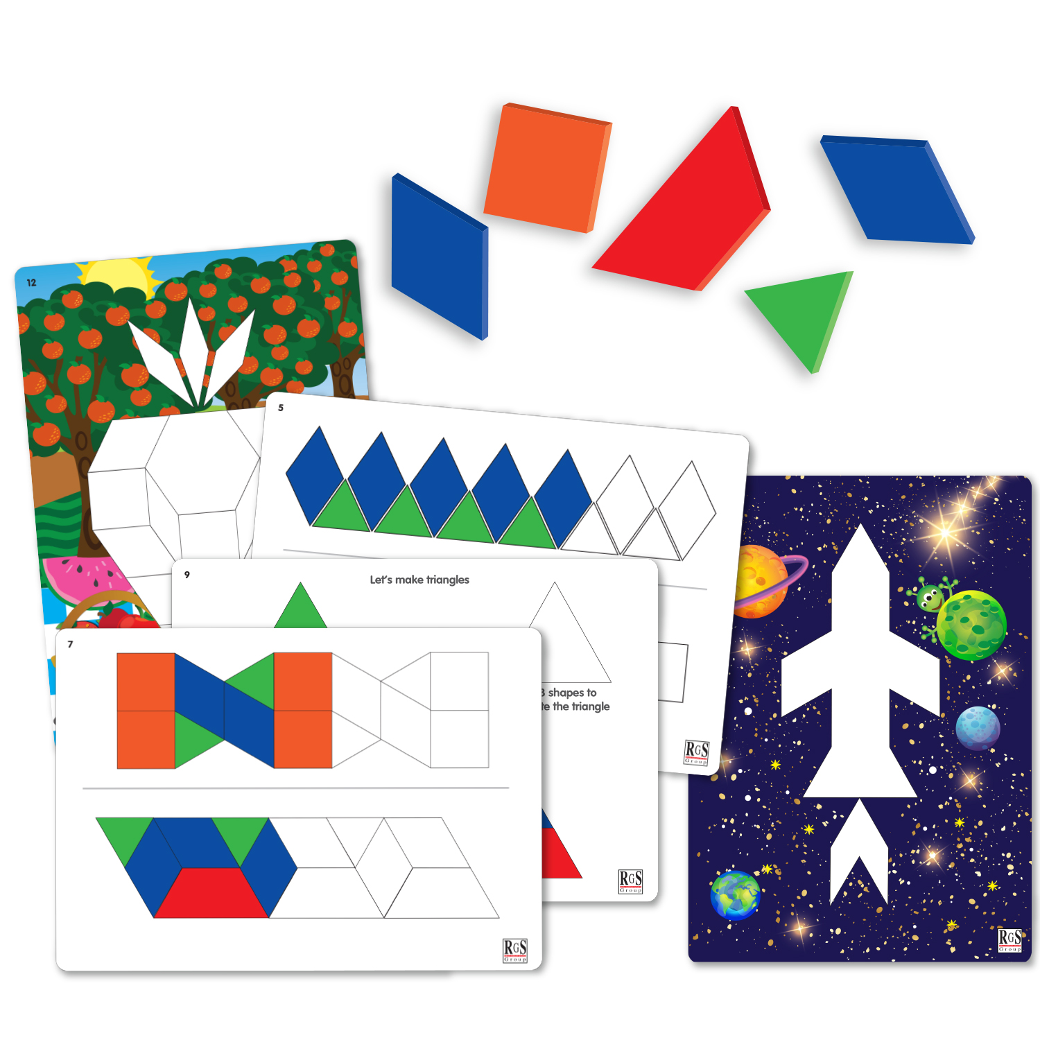 Pattern Blocks Shape Kit activity cards