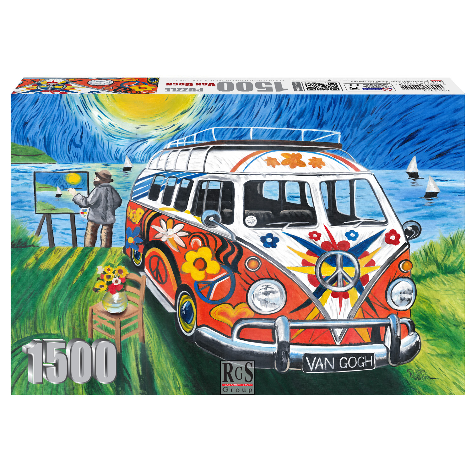 box of 1500pc puzzle in Ban Goghs art style