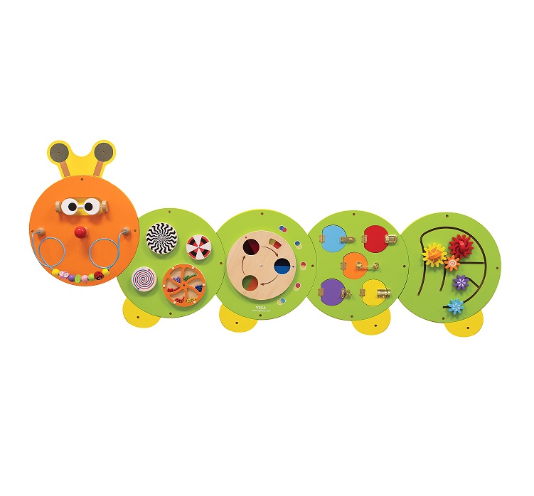 5 piece wooden wall mount caterpillar for early learning skills