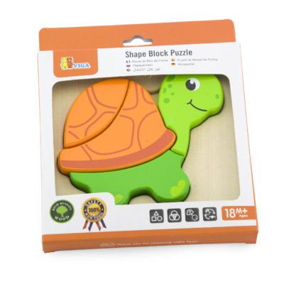 cute handy block puzzle in the shape of a 4 piece Turtle