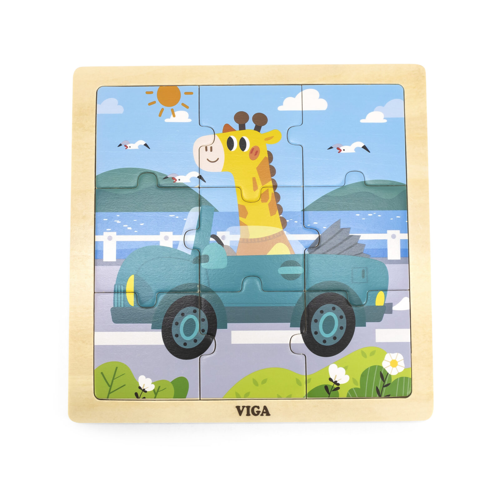 Wooden Puzzle Car 9pc