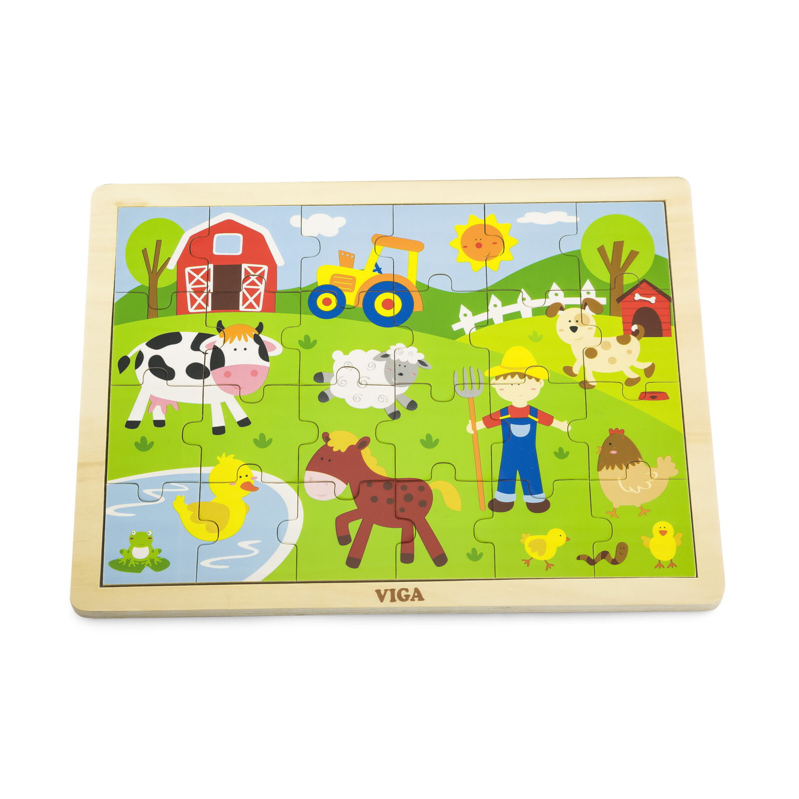 24 piece wooden farm themed puzzle