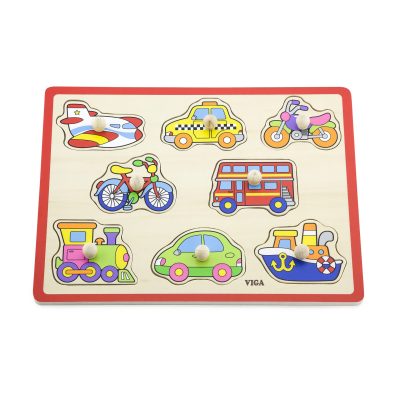 Flat Knob Puzzle Vehicles 8pc