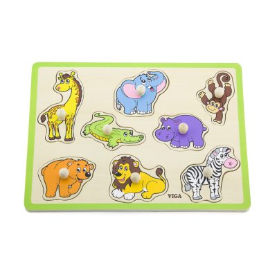 Flat Knob Puzzle Wild Animals 8pc