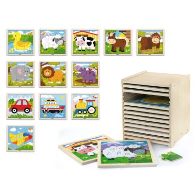 Puzzle Storage with 12x 9pc Puzzles