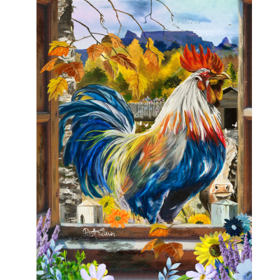 Rooster in the Window 1500pc
