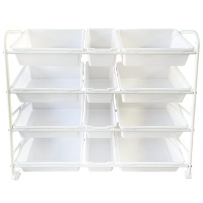 Metal Frame Storage Rack with Wheels